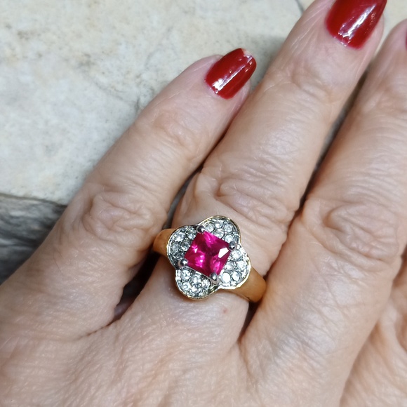 Vintage Tested Ruby Ring Gold filled - Picture 1 of 4